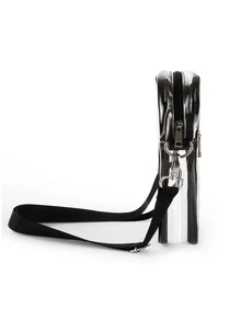 迷你方形透明PVC防水日常書包，適合研究生、青少年女孩、新生、大二、初中和高中學生、大學和高中，非常適合戶外、旅行和返校 - 黑色 - 查看 4