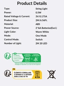 1 Pieza 2m 20 Luces Led Con Forma De Hoja Dorada Envueltos En Cable De Cobre Para Decoración - Amarillo - Ver 8