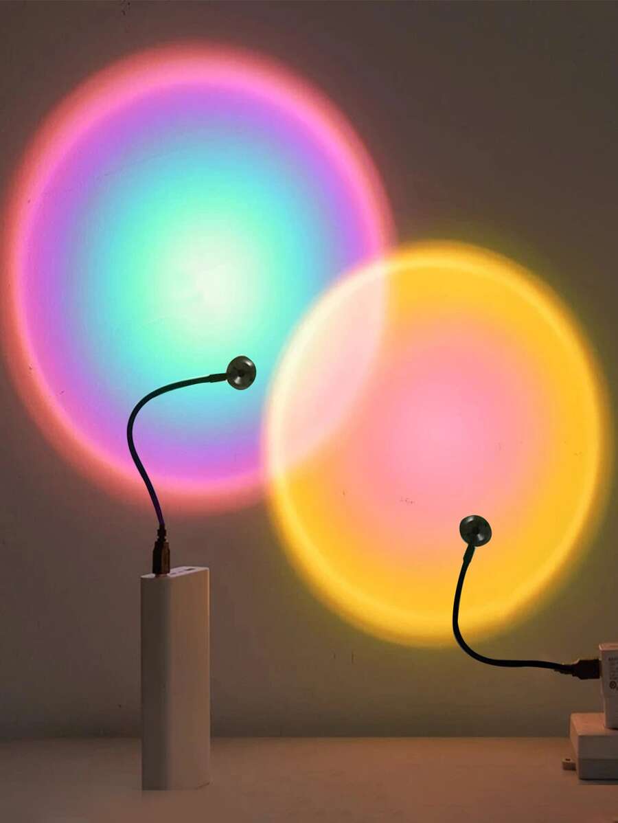 1pc Aluminum Sunset Pattern Projection Light, Simple Led Projection