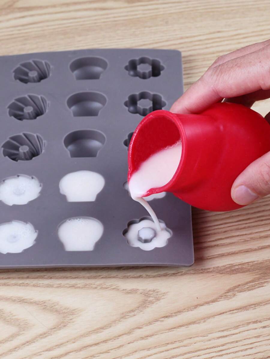 1pc Silicone Melting Pot, Creative Chocolate Jar For Kitchen Baking - Orange - View 1