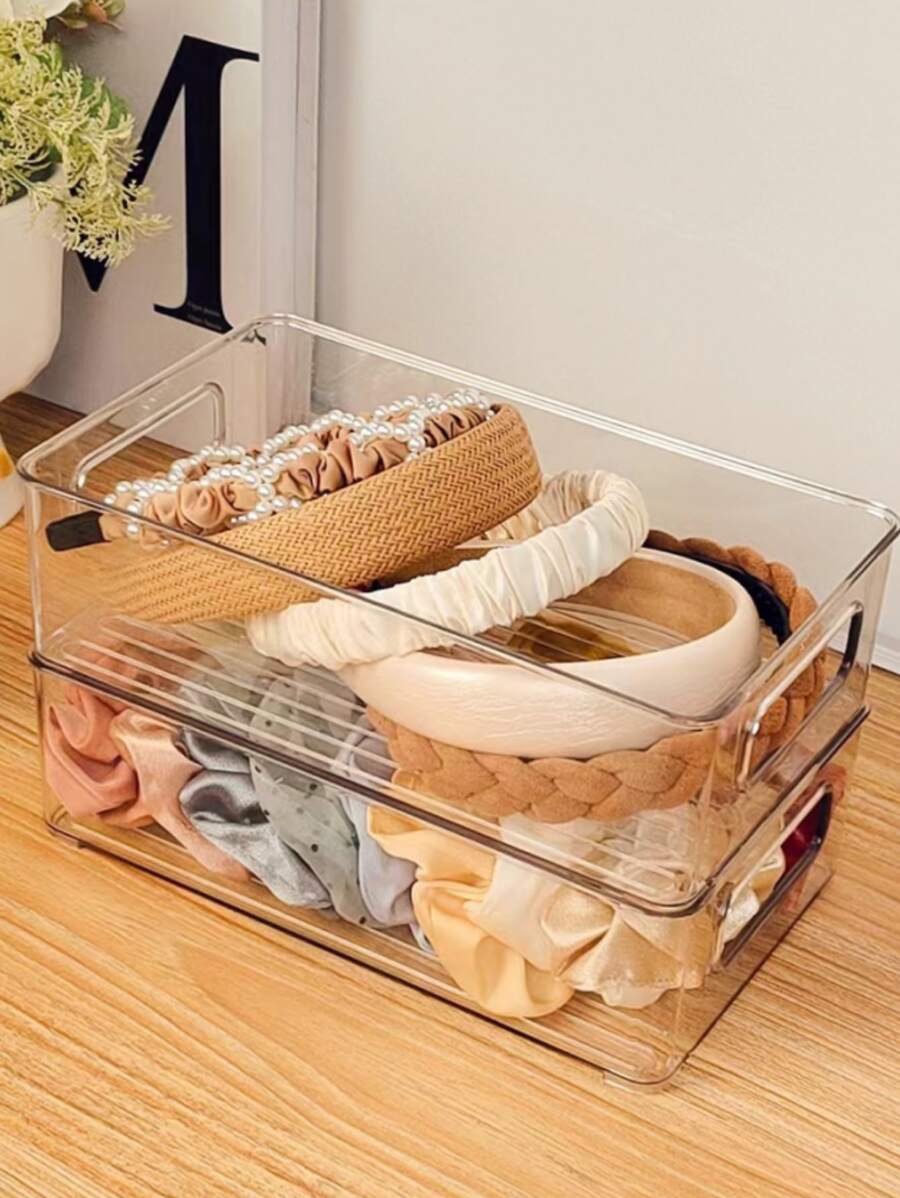 1入組塑膠收納簡約風透明髮箍收納盒 - 無色 - 查看 1