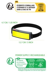 1pc ABS Headlamp, Modernist Portable LED Head Lamp For Home - White - View 5