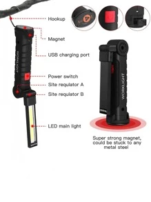 1pc ABS Flashlight, Modernist Portable Torch For Home - White - View 2
