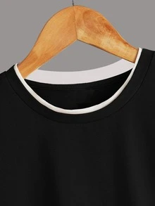 RueChic Boys Contrast Binding Tee - Black - View 3