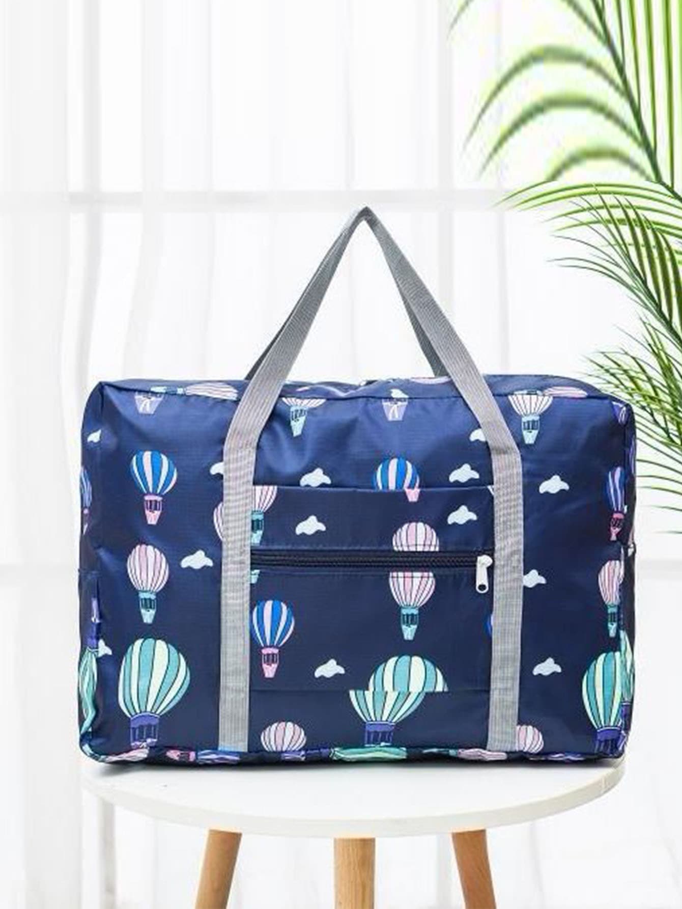 Hot Air Balloon Pattern Duffel Bag Clothes Storage Double Handle For Travel, Stuff Bag - Multicolor - View 1