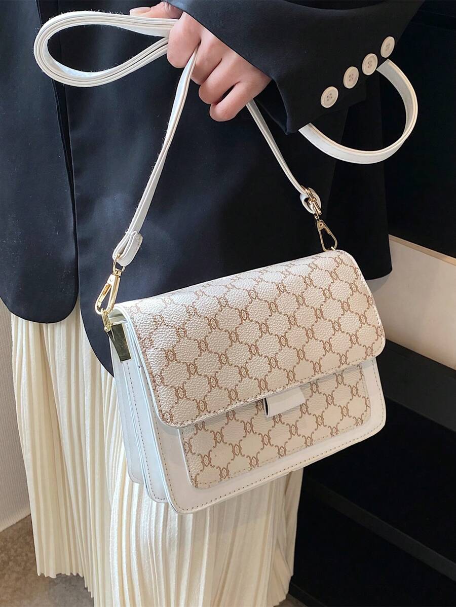 SHIMEINI 1入組時尚多層肩膀和斜肩包小方包適用於女士們日常使用和約會,禮品 - 彩色 - 查看 1