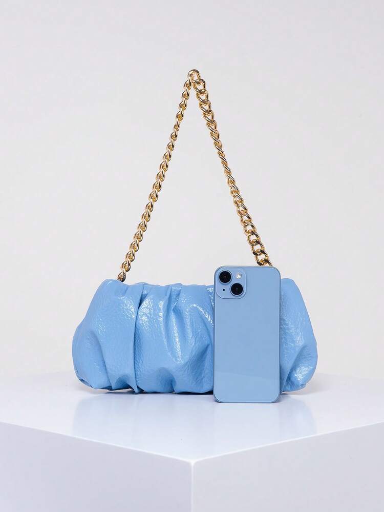 LOCCY Borsa a Mezzaluna per Donna, Borsa a Mezzaluna Portatile in Nylon, Borsa a Forma Di Gnocco, Borsa a Tracolla Regolabile in Nylon per Uso Quotidiano (Bianco Sporco
