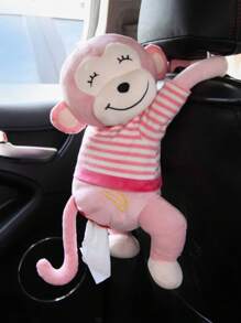 Túi lưu trữ khăn giấy thiết kế khỉ 1 cái - Hồng - Xem 1