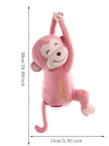 Túi lưu trữ khăn giấy thiết kế khỉ 1 cái - Hồng - Xem 3