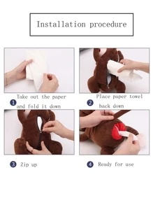 Túi lưu trữ khăn giấy thiết kế khỉ 1 cái - Hồng - Xem 4