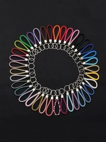 5入組女士簡約隨機顏色休閒風格鑰匙扣適合日常生活 - 彩色 - 查看 1