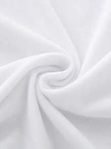 SHEIN LUNE 花卉和字母圖案T恤 - 白色 - 查看 4