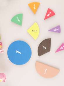 9pcs Fraction Circles Math Manipulatives For Elementary School Demonstrations, Teaching Aids - Non-magnetic - Multicolor - View 4