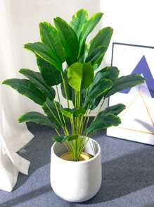 1 件塑料人造植物，人造叶枝，适用于婚礼、家居装饰、情人节、礼物 - 綠色 - 查看 7