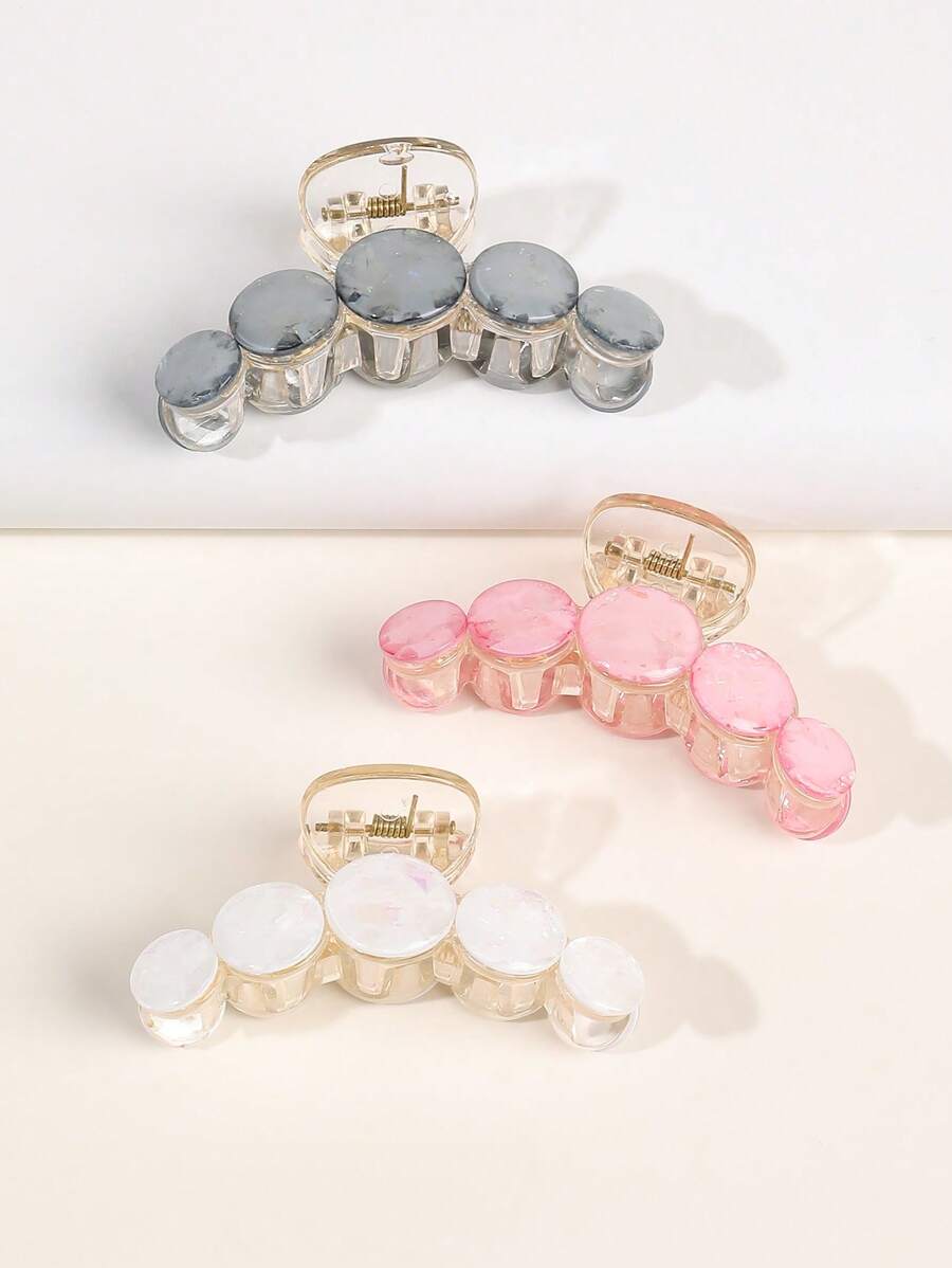 3pcs Acrylic Hair Claw - Multicolor - View 1