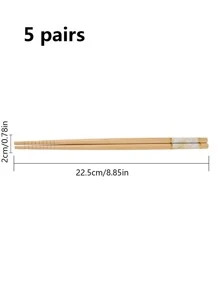 5 paires/set Baguettes à motif marbré 22,5cm moderne bambou pour Vaisselle
