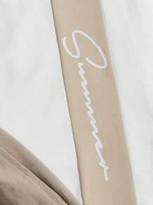 Manfinity VCAY Men Letter Graphic Tee & Shorts - Multicolor - View 4