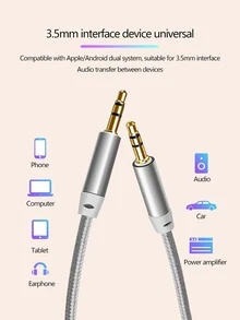 1 pieza Cable trenzado audio - Plateado - Ver 4