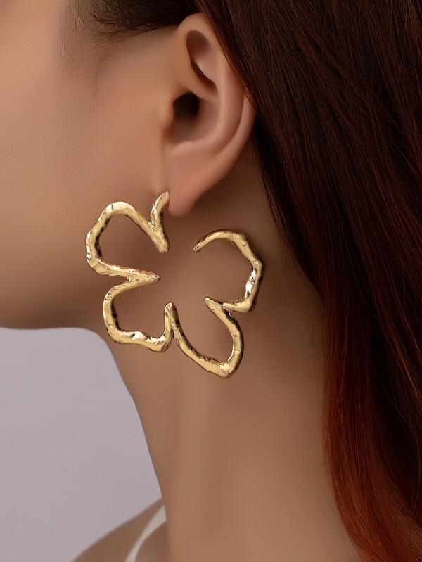 Flower Design Cuff Hoop Earrings Valentines,Mom,Mother,Mother's Day,Gift