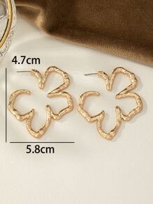Hoa thiết kế Cuff Hoop Hoa tai Valentine, Mẹ, Mẹ, Ngày của Mẹ, Quà tặng - Vàng - Xem 2