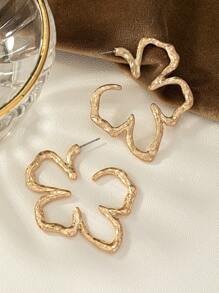 Hoa thiết kế Cuff Hoop Hoa tai Valentine, Mẹ, Mẹ, Ngày của Mẹ, Quà tặng - Vàng - Xem 3