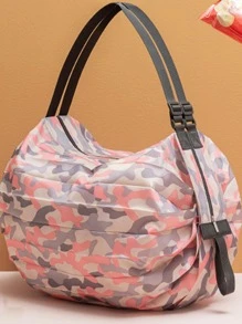 1入組迷彩印花可折疊食品儲物袋現代撞色便攜式廚房袋適合戶外購物 - 彩色 - 查看 1