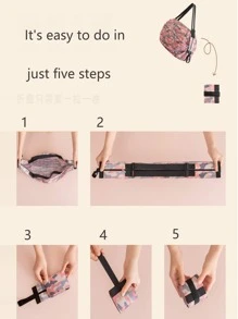 1入組迷彩印花可折疊食品儲物袋現代撞色便攜式廚房袋適合戶外購物 - 彩色 - 查看 4