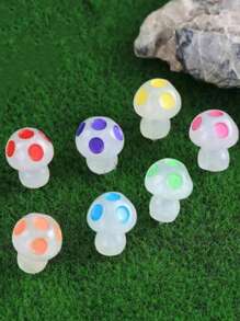 10入組蘑菇形狀夜光花園裝飾用品現代植物形狀花園雕像適用於戶外