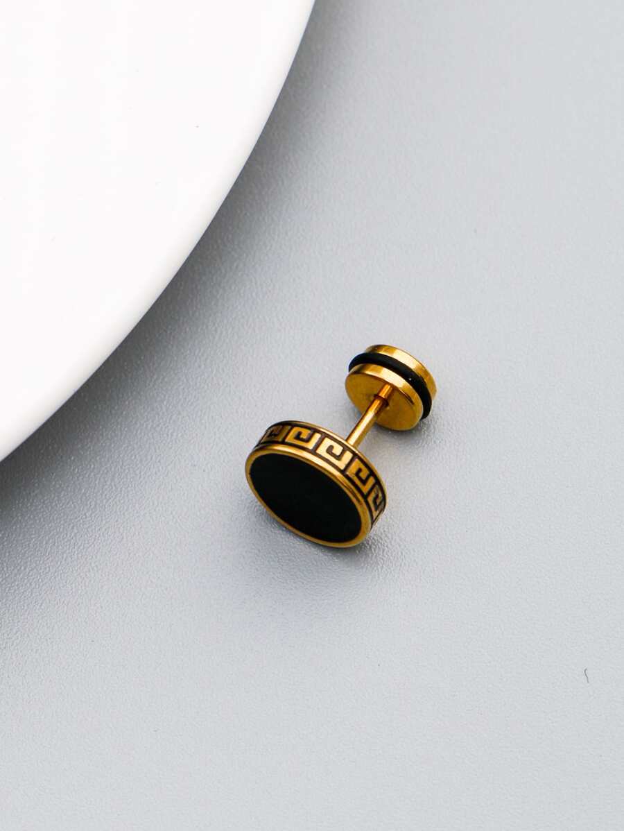 Pendiente redondo de acero inoxidable a la moda y popular de 1 pieza para hombre para decoración diaria para regalo de joyería y para un aspecto elegante