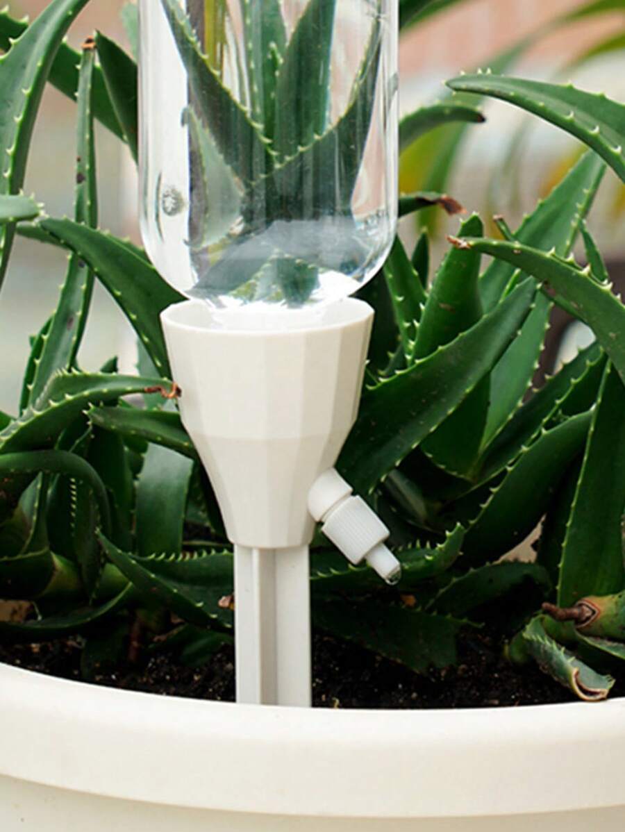2pcs Plastic Self Watering Device, Simple PP Adjustable Plant Watering Device For Outdoor, Garden - Beige - View 1