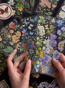 20 Chiếc Thư Từ Hoa Trang Trí Dập Dán Retro Bướm Thêu Sò Nhãn Nhật Ký Album Điện Thoại Tạp Chí Người Lập Kế Hoạch - Nhiều màu - Xem 5