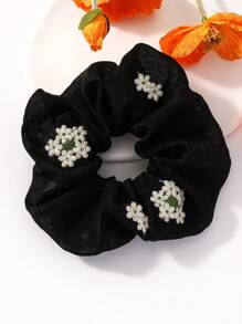 1 cái Scrunchie thêu hoa thời trang cho nữ - Nhiều màu - Xem 1