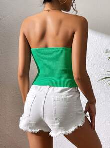 SHEIN Privé Top de punto unicolor tubo