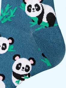 男士熊貓圖案中筒襪 - 彩色 - 查看 3