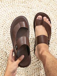 Men  Flip Flops, Comfortable & Casual Arabic Style Slippers For Men - Coffee Brown - View 1