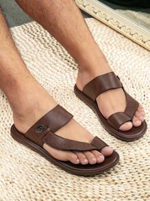 Men  Flip Flops, Comfortable & Casual Arabic Style Slippers For Men - Coffee Brown - View 2