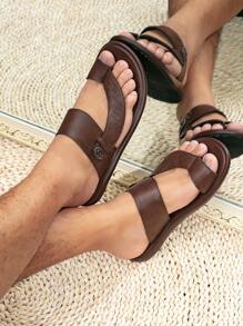 Men  Flip Flops, Comfortable & Casual Arabic Style Slippers For Men - Coffee Brown - View 4