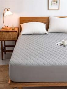 1入組素色防水床笠臥室現代複合織物床笠 - 灰色 - 查看 4