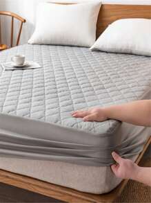 1入組素色防水床笠臥室現代複合織物床笠 - 灰色 - 查看 5