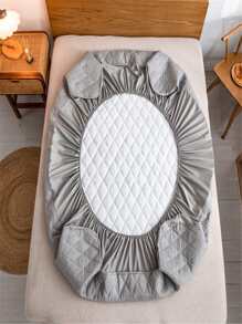 1入組素色防水床笠臥室現代複合織物床笠 - 灰色 - 查看 12