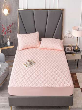 1入組粉色床笠現代複合面料家用床笠