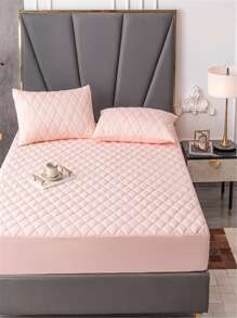 1 Stück rosa Spannbettlaken, modernes Verbundstoff Spannbetttuch für Zuhause - Pink - Übersicht 7