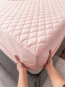 1 Stück rosa Spannbettlaken, modernes Verbundstoff Spannbetttuch für Zuhause - Pink - Übersicht 8