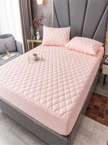 1 Stück rosa Spannbettlaken, modernes Verbundstoff Spannbetttuch für Zuhause - Pink - Übersicht 10