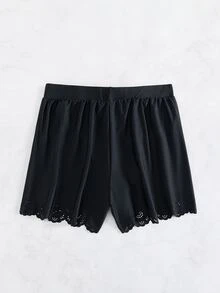 Đáy Bikini Nữ Cắt ra Sò điệp màu trơn - màu đen - Xem 5