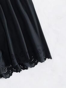 Đáy Bikini Nữ Cắt ra Sò điệp màu trơn - màu đen - Xem 6