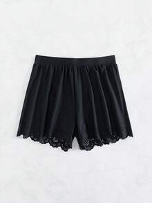 Đáy Bikini Nữ Cắt ra Sò điệp màu trơn - màu đen - Xem 7