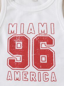 SHEIN Girls Letter Graphic Crop Tank Top - White - View 5