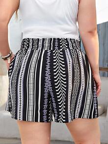 EMERY ROSE Shorts de pierna ancha con estampado geométrico