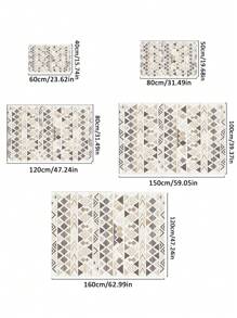 1 peça Tapete de padrão Geométrico, Tapete de Poliéster Moderno para o Chão da Casa, para Todas as Estações, Decoração de Quarto